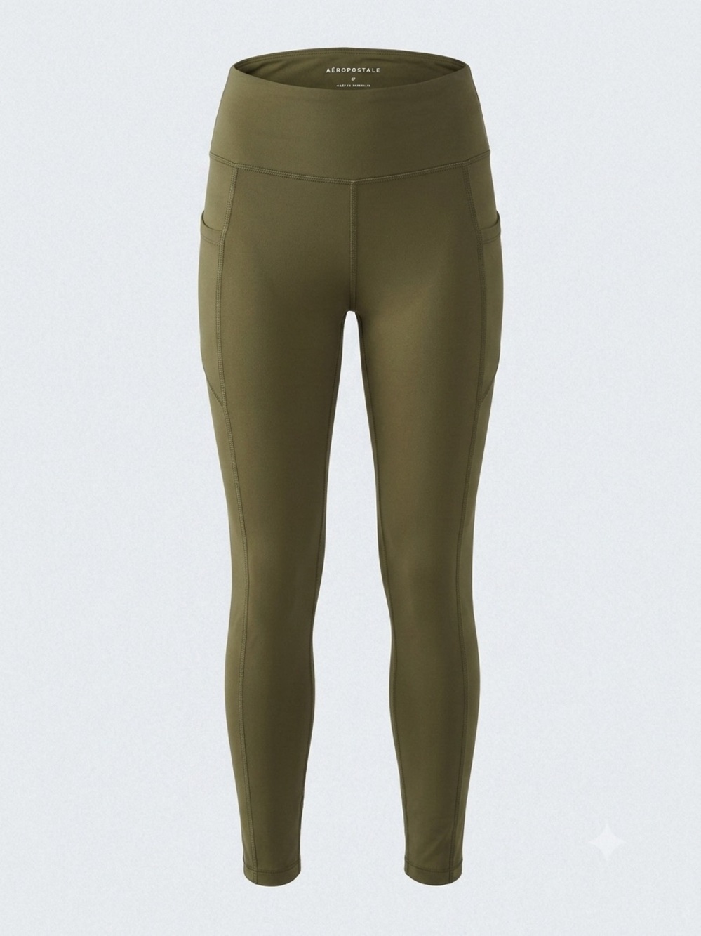 Aeropostale Olive Green High-Waist Performance Leggings